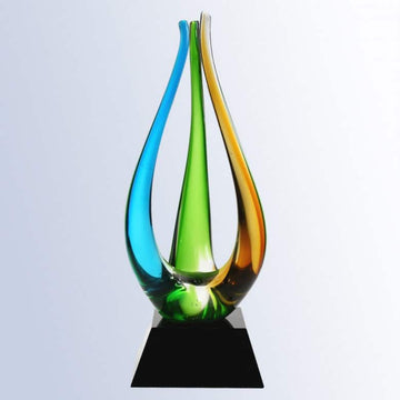 art glass, art glass crystal awards, custom crystal awards, custom awards, abstract awards, glass art